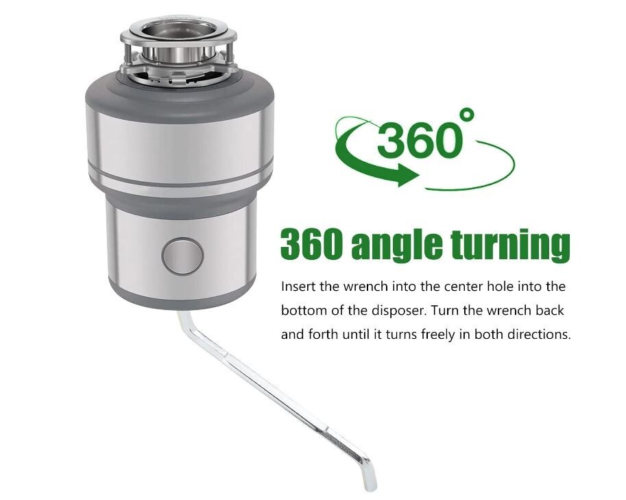 Garbage disposer unjamming wrench compatible with M-oen