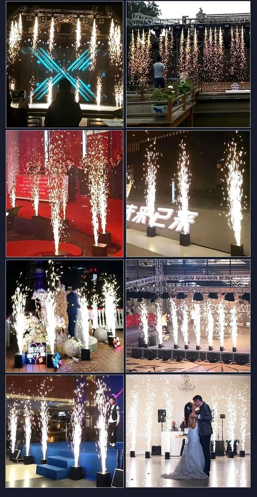 2PCS 750W Cold Spark Firework Machine DMX DJ Party Wedding Stage Effect Case