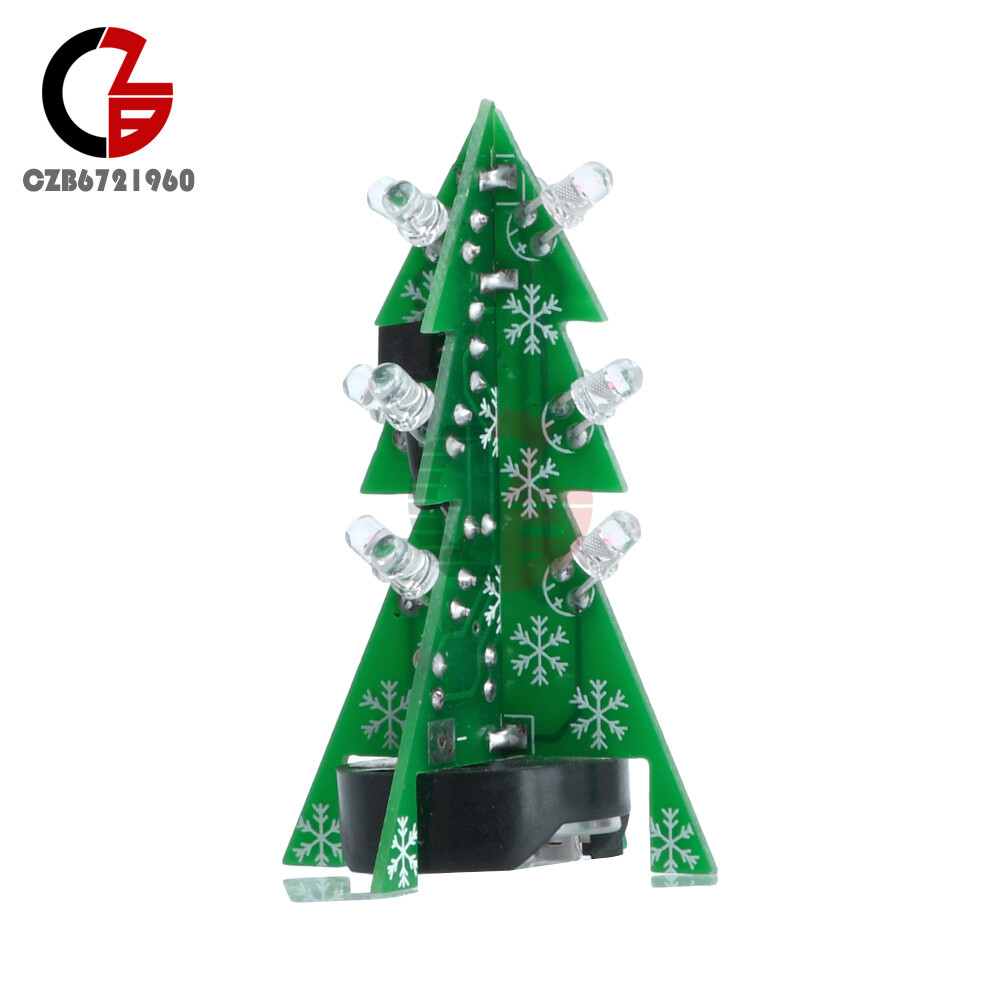 Mini LED Flash Christmas Tree DIY Kit Electronic Soldering Practice Loose Parts