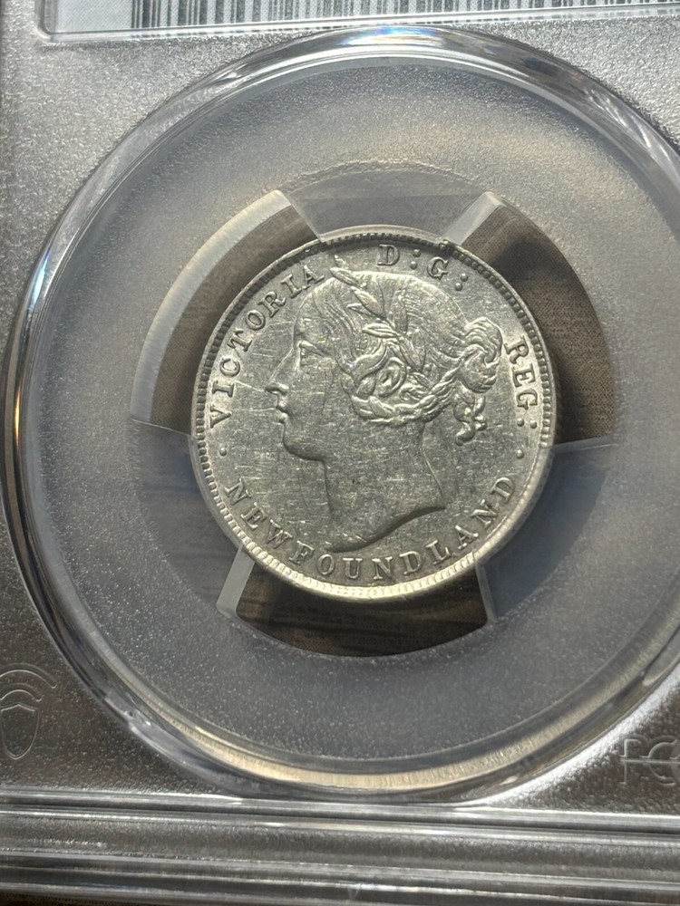Newfoundland 20 Cent 1896 Large 96 PCGS Graded AU53