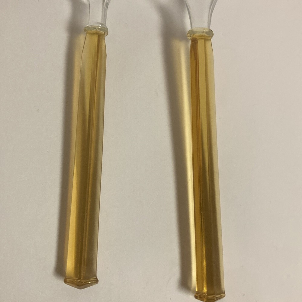 Art Deco Moser Amber Glass Serving Fork & Spoon