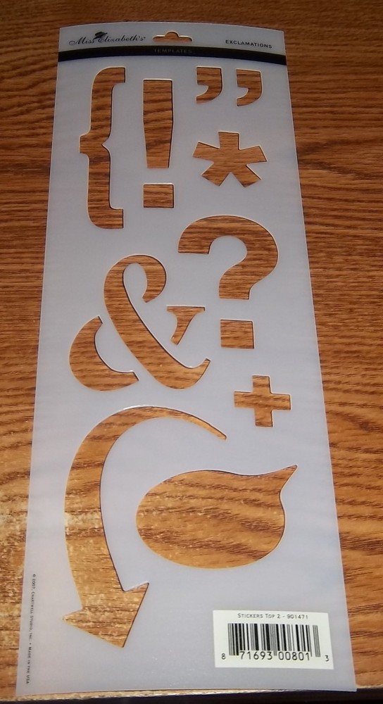 Miss Elizabeth Exclamations Stencil Template.