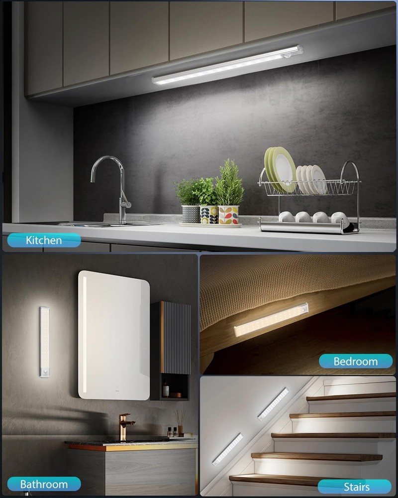 Under Cabinet Lighting with 3 Color Temps - 10.5" Motion Sensor Light Indoor,...
