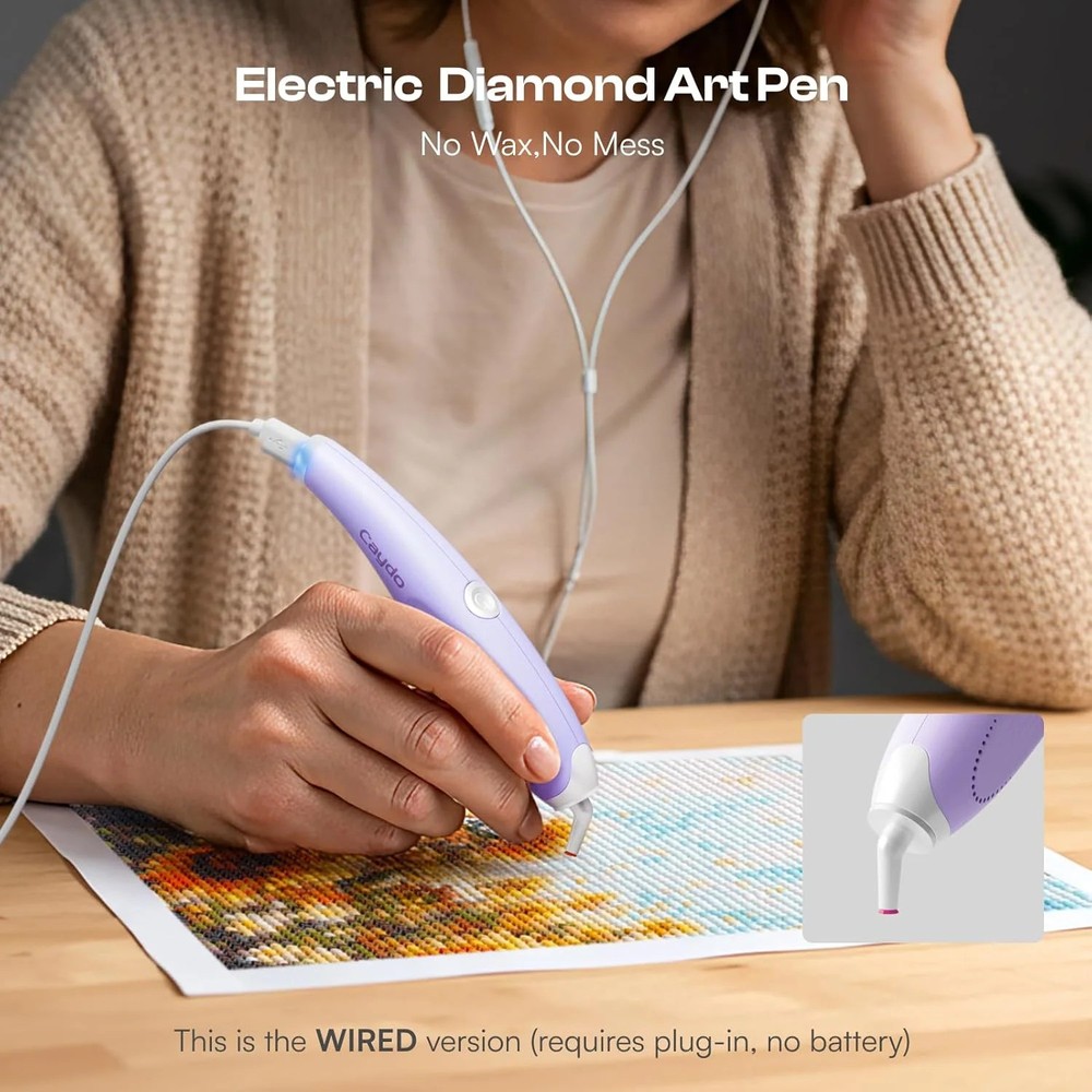 Caydo Wired Electric Diamond Painting Pen (Plug-in Use), E-Painter for Diamond P