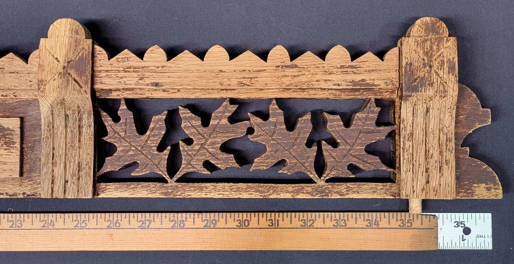 Antique Real Oak Wood Rectangular Dresser Topper Header