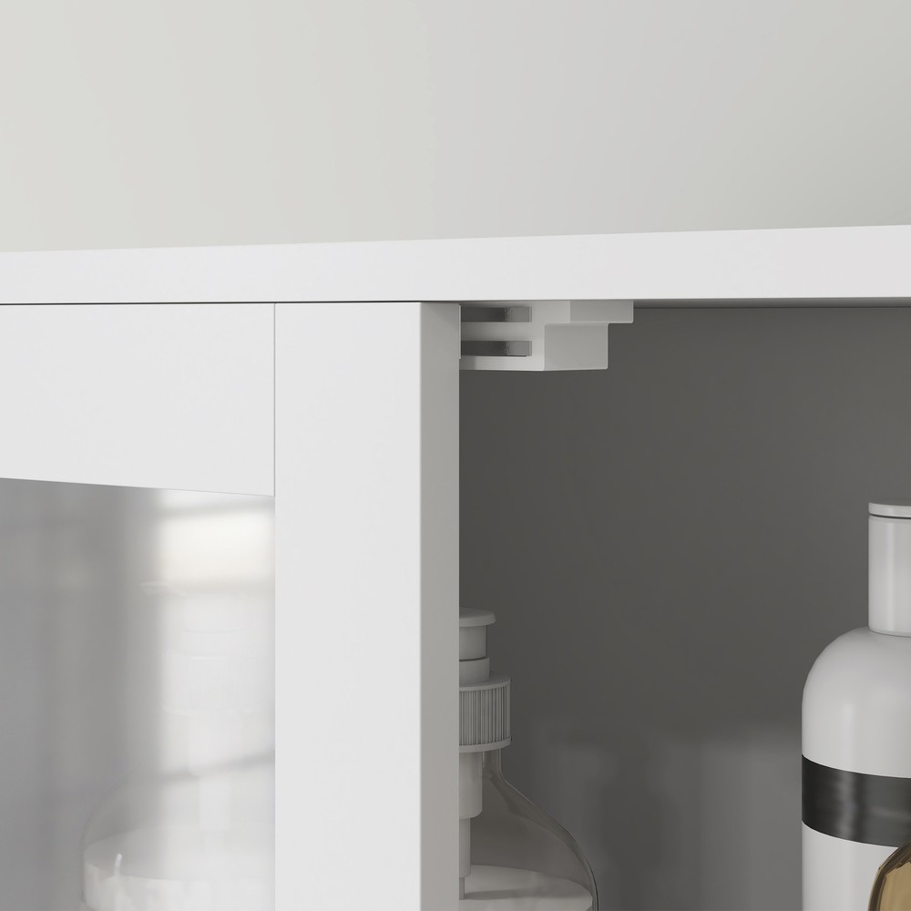 Tall Bathroom Storage Cabinet with 6 Doors, Adjustable Shelf