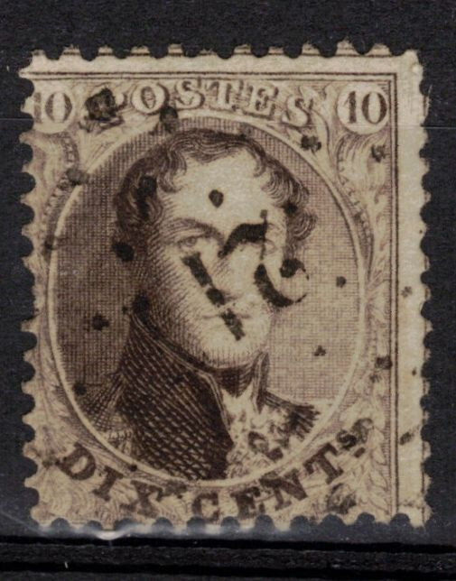BELGIUM - Scott 14c (perf 12.5x13.5) Used