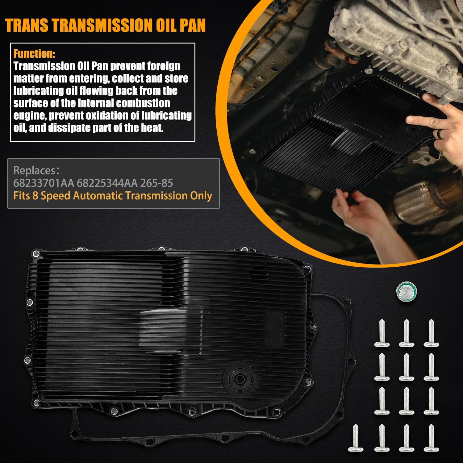 New Auto Transmission Oil Pan w/Gasket For Jeep Grand Cherokee 2014-2021 8 Speed