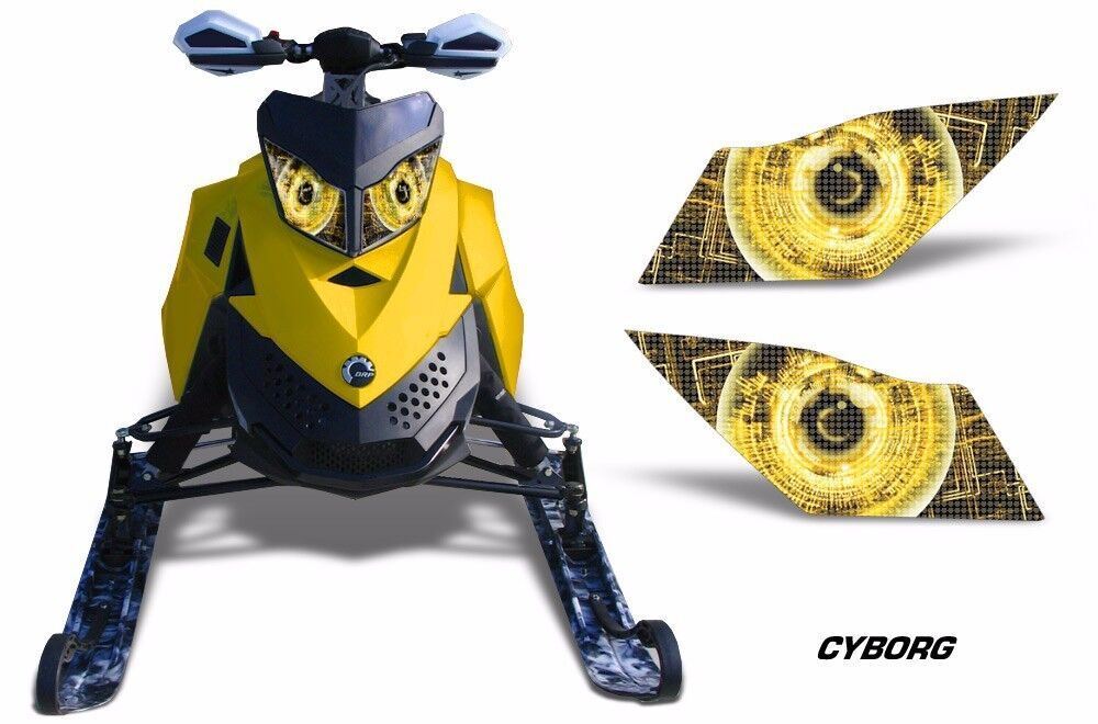 Headlight Eye Graphics Kit Decal For Ski Doo Rev XP 08-12 CYBORG Y