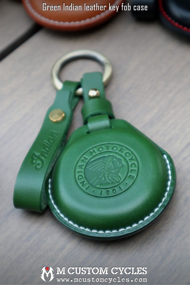 Indian motorcycle key fob leather case