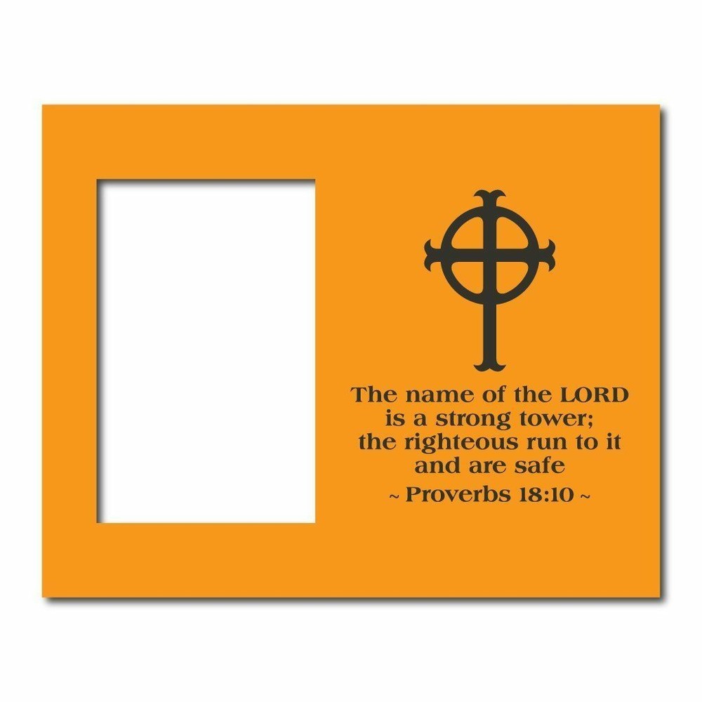 Proverbs 18:10 Decorative Picture Frame - Holds 4x6 Photo