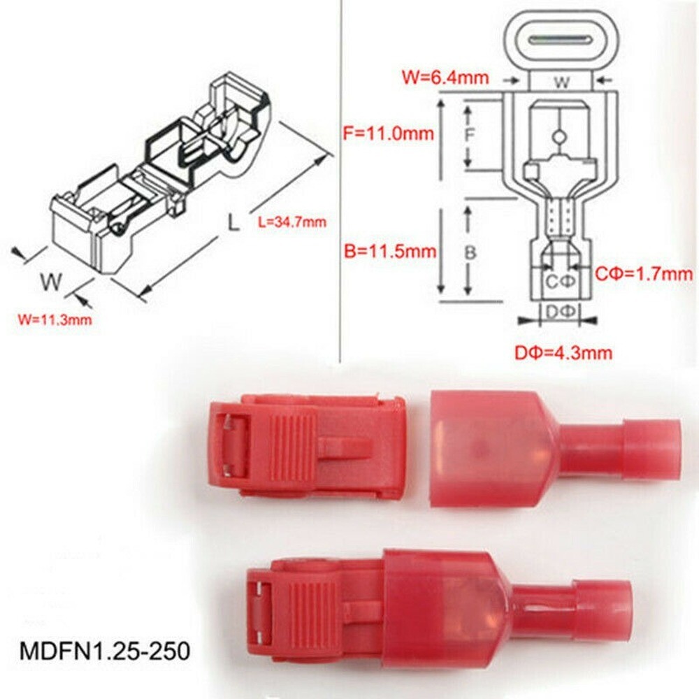 480Pcs Insulated T-Taps Quick Splice Crimp Terminals Electrical Wire Connectors