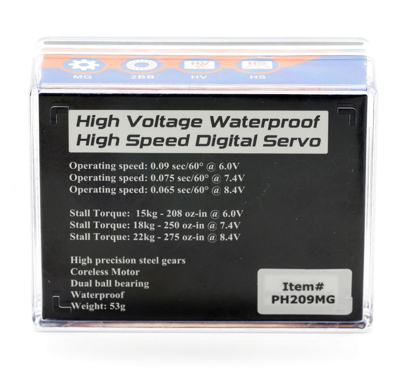 Powerhobby 209MG Waterproof High Speed Servo : 1/8 1/10 Car / Truck