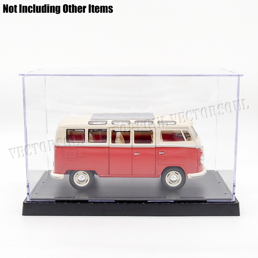 US 8.8"L Acrylic Display Box 3 Steps Plastic Base Case Self-Install Dustproof UV