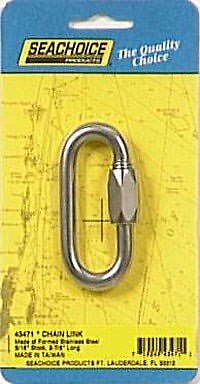 SEACHOICE 43471 Stainless Steel Chain Link with Threaded Locking Nut, 5/16-In...