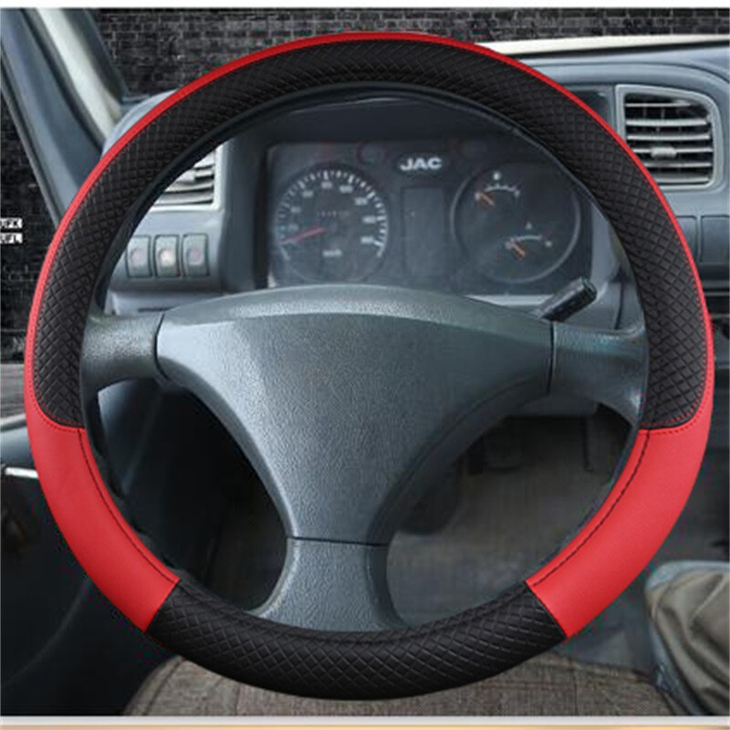 Car Steering Wheel Cover 15" 16" 17" 18" 19" Van Semi Truck Bus Leather Cover