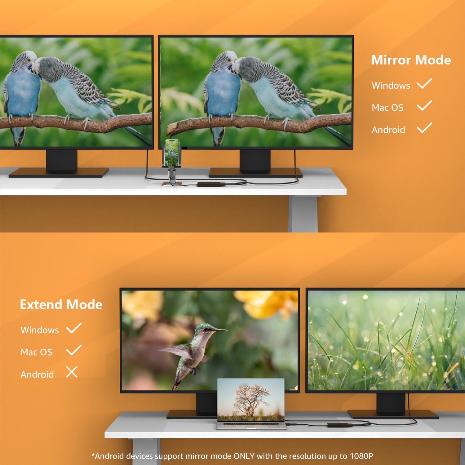 DisplayLink USB C/USB 3.0 to HDMI Displayport Hub Dual/Quad Monitors Adapter