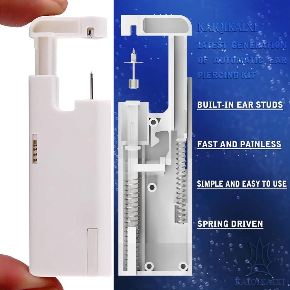 Beginner-Friendly Ear Piercing Kit with 2 Automatic Guns & Hypoallergenic Studs