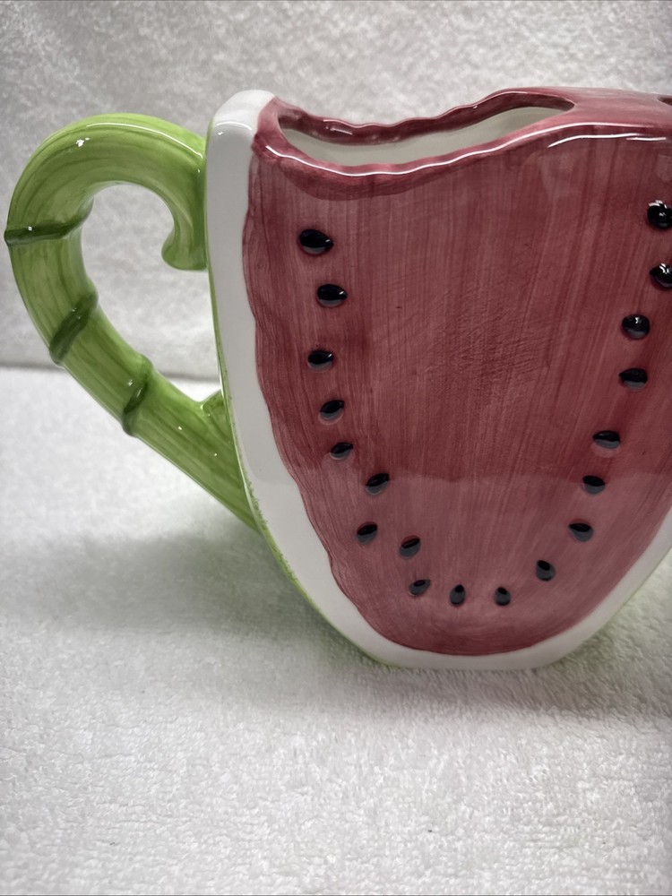 Summer Decor Whimsical Watermelon Pitcher Excellent Condition 6” Tall 9” Wide