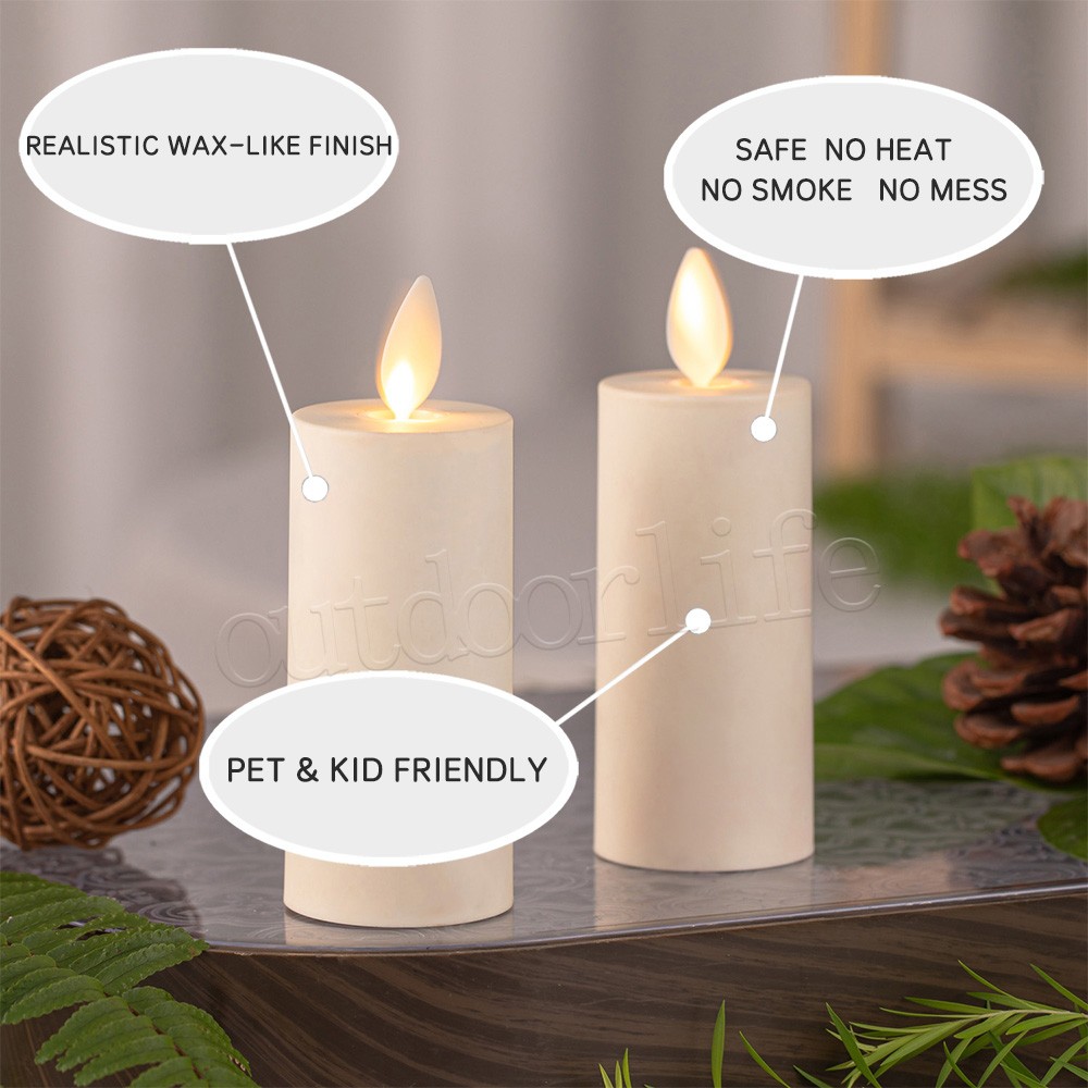 Luminara Votive Flameless Candle 2pcs Ivory Moving Flame Matte Plastic Finish