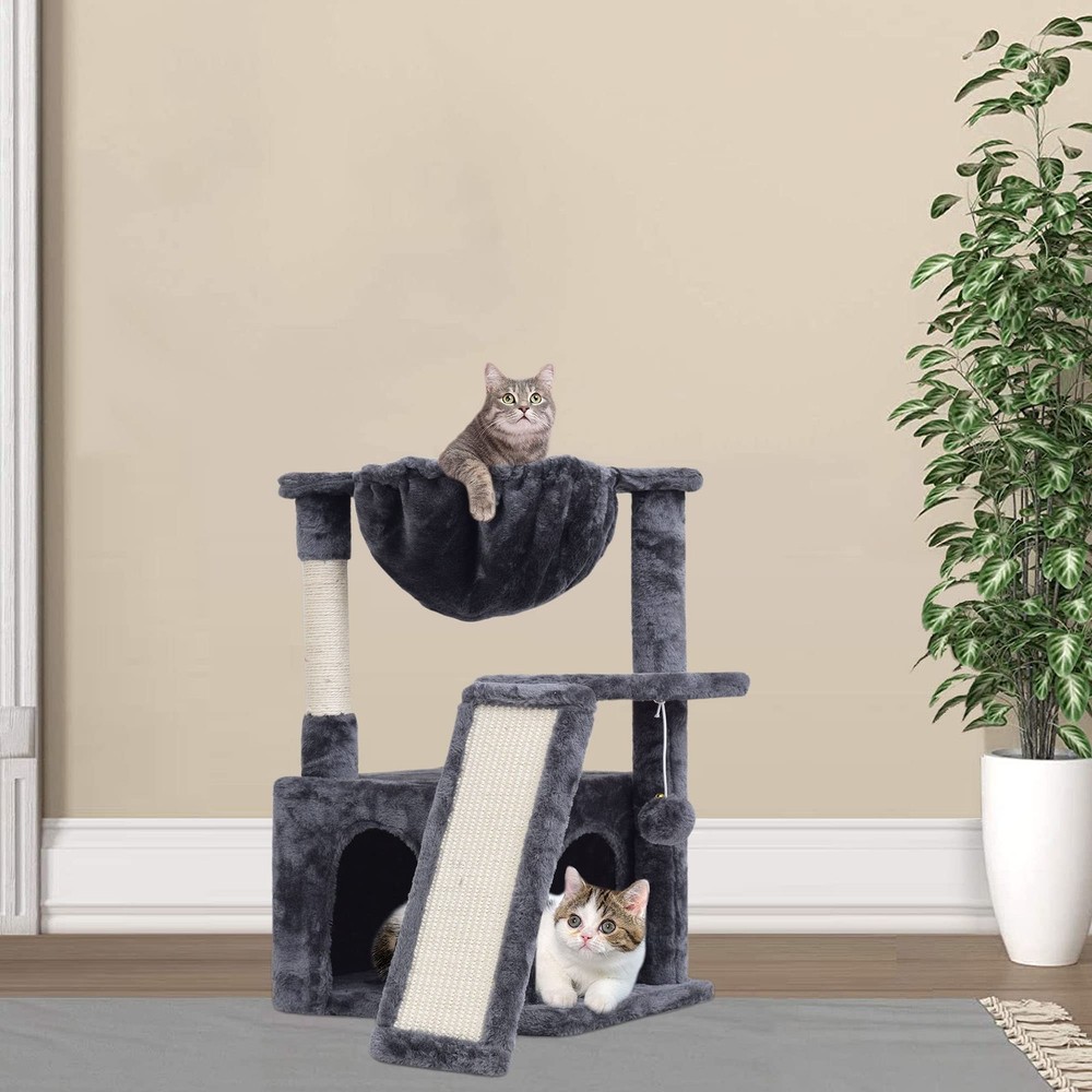 23.62" Cat Tree for Indoor Large Cats, Cat Tower with Scratching Posts & Boar...