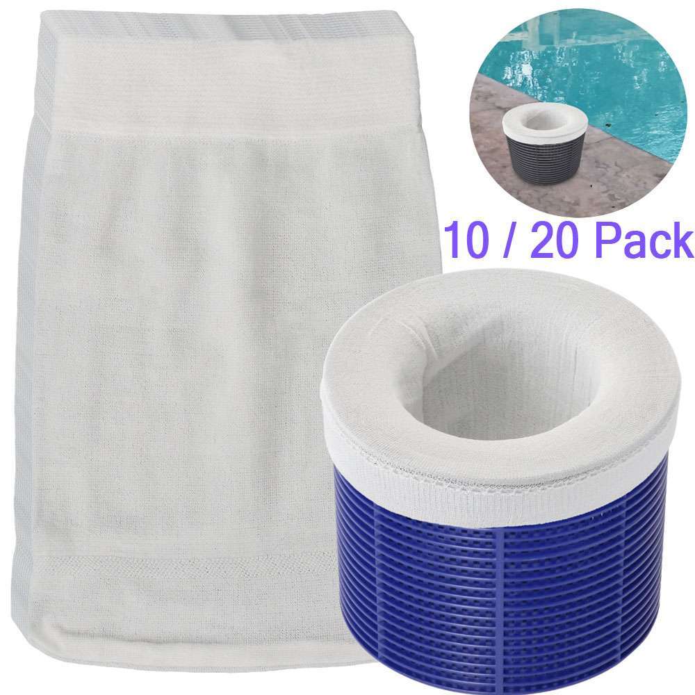 10/20 Pack Pool Skimmer Socks Filter Replacement Savers for Basket Swimming Pool