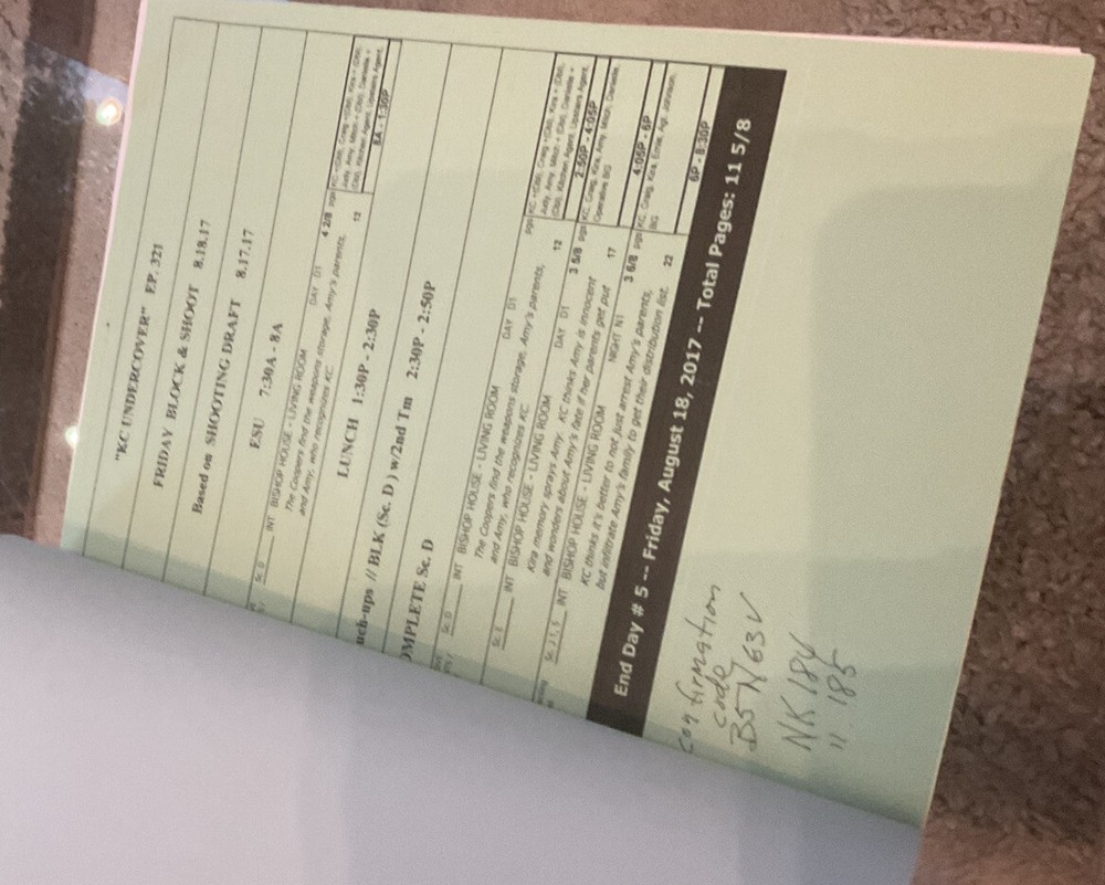 K.C. Undercover Script W/ Extras Original 2017 Zendaya Call Sheets Director Plan
