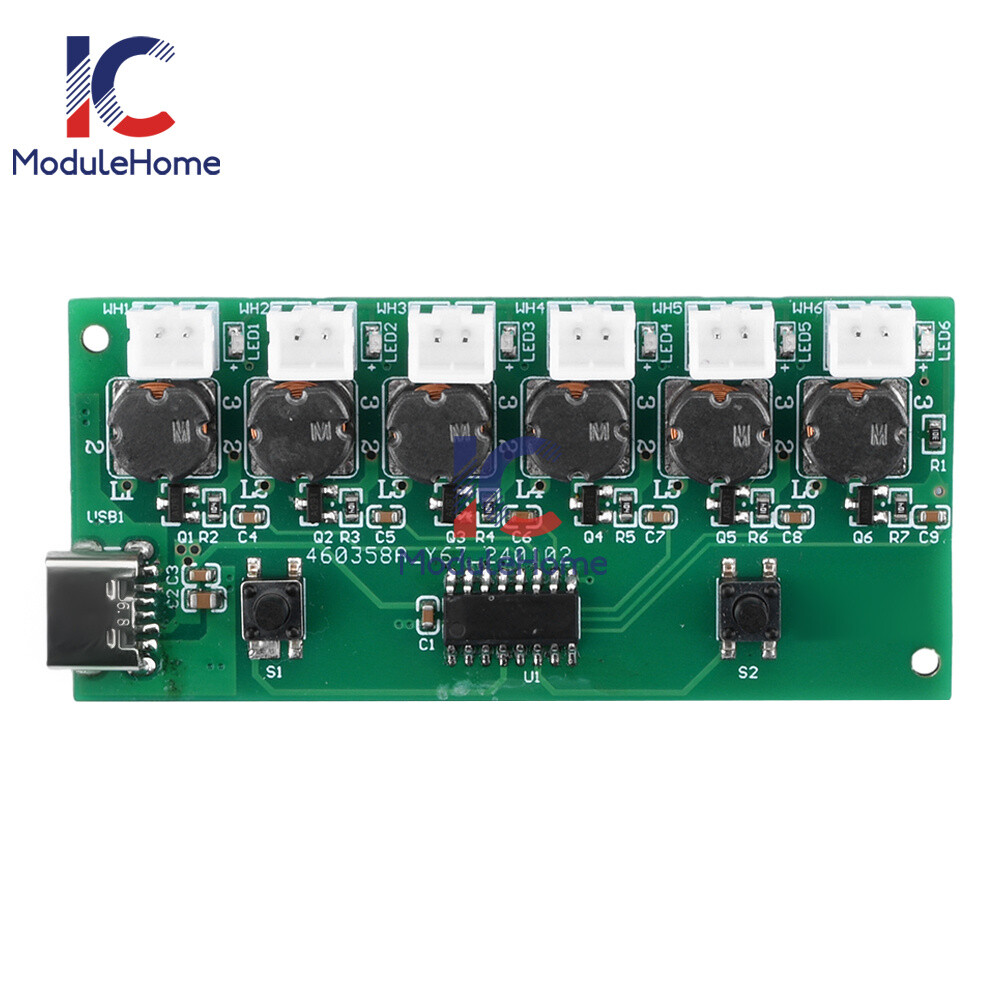 Type-C Humidifier DIY Kits Ultrasonic Mist Maker Driver Circuit Board 6 Atomizer