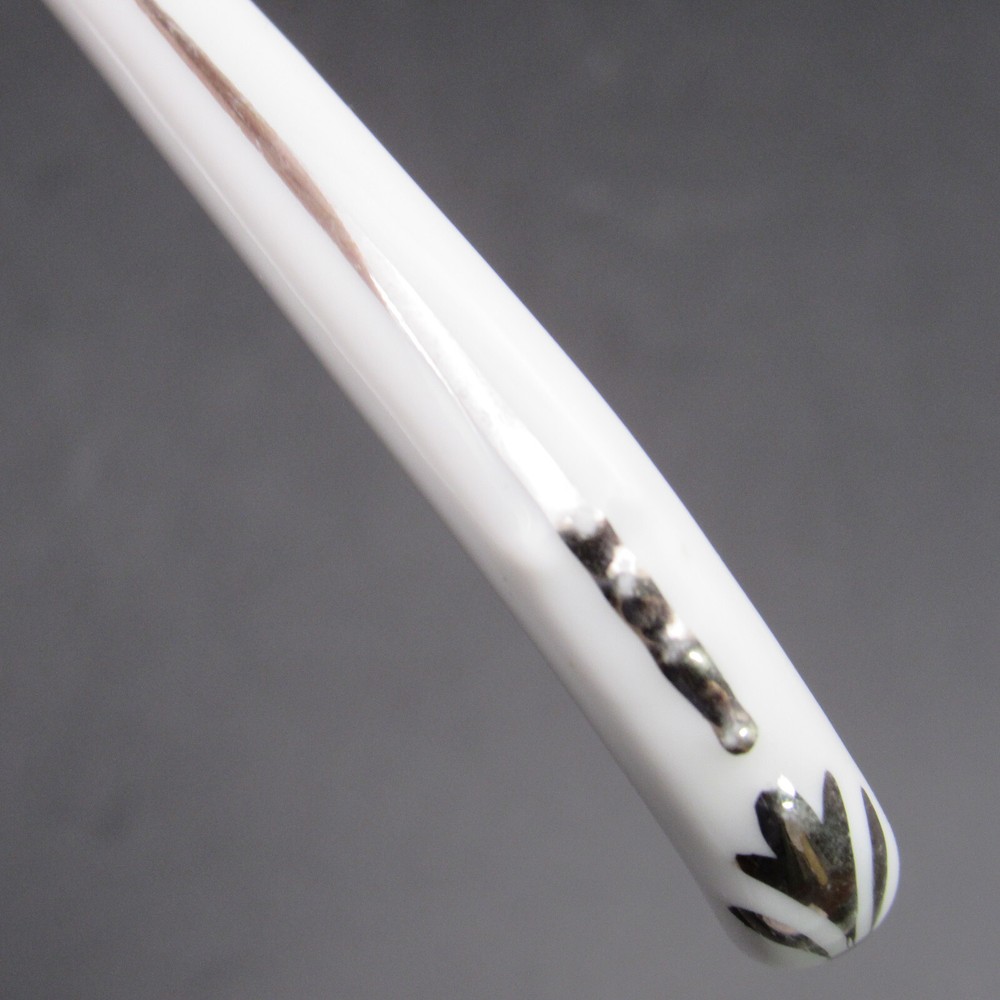 Noritake Jam Spoon, Morimura, 5" Long, Light Green & Silver, Fruit, Hand Painted