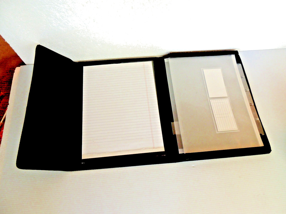 OXFORD HARD COVER ORANIZER CONFRENCE FOLDER LINED PAPER CLEAR STORAGE