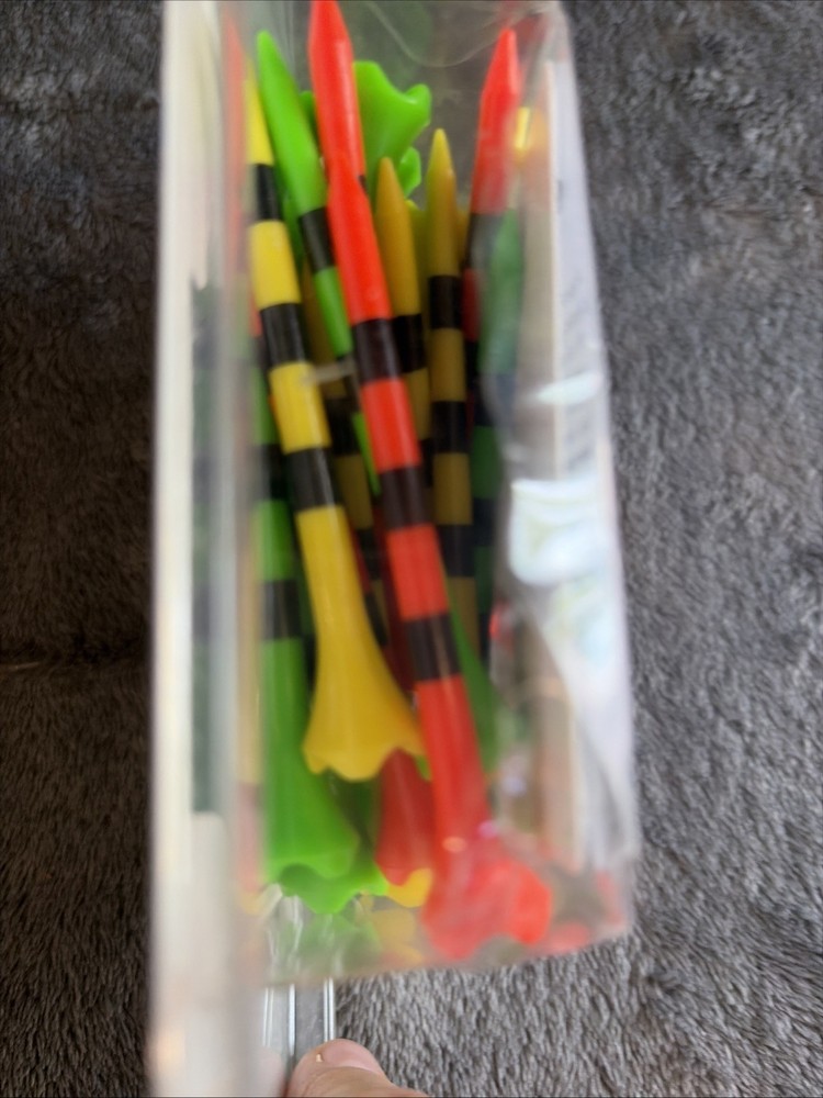 Pride Performance 3-1/4" Striped Fruit Mix Plastic Golf Tee, 25 Count