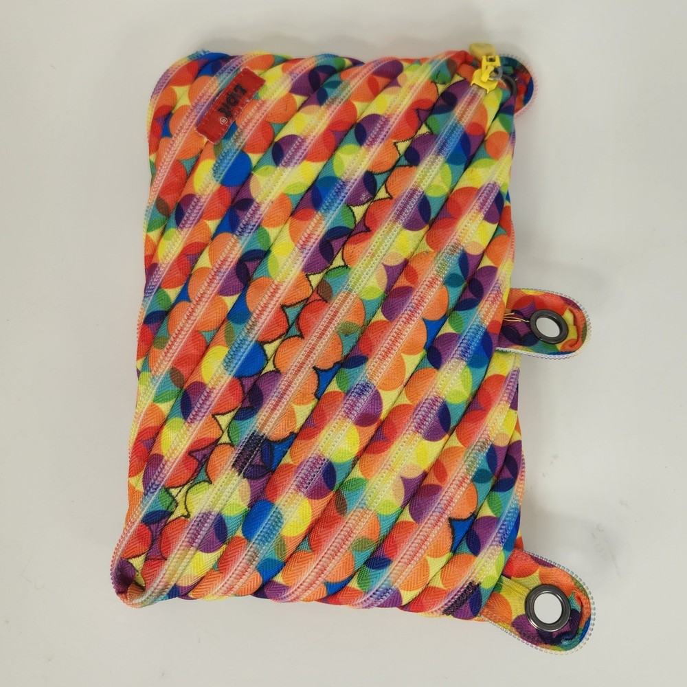 Zipit Monster Pencil Case Rainbow Circle Bubble PHONE Bag Storage