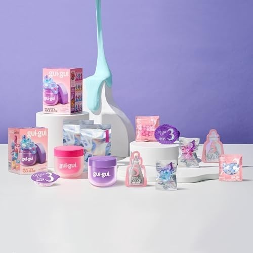 Gui Gui 2-Pack Scented Slime Kit: Clear & Gloss DIY, Reusable Containers, ASMR