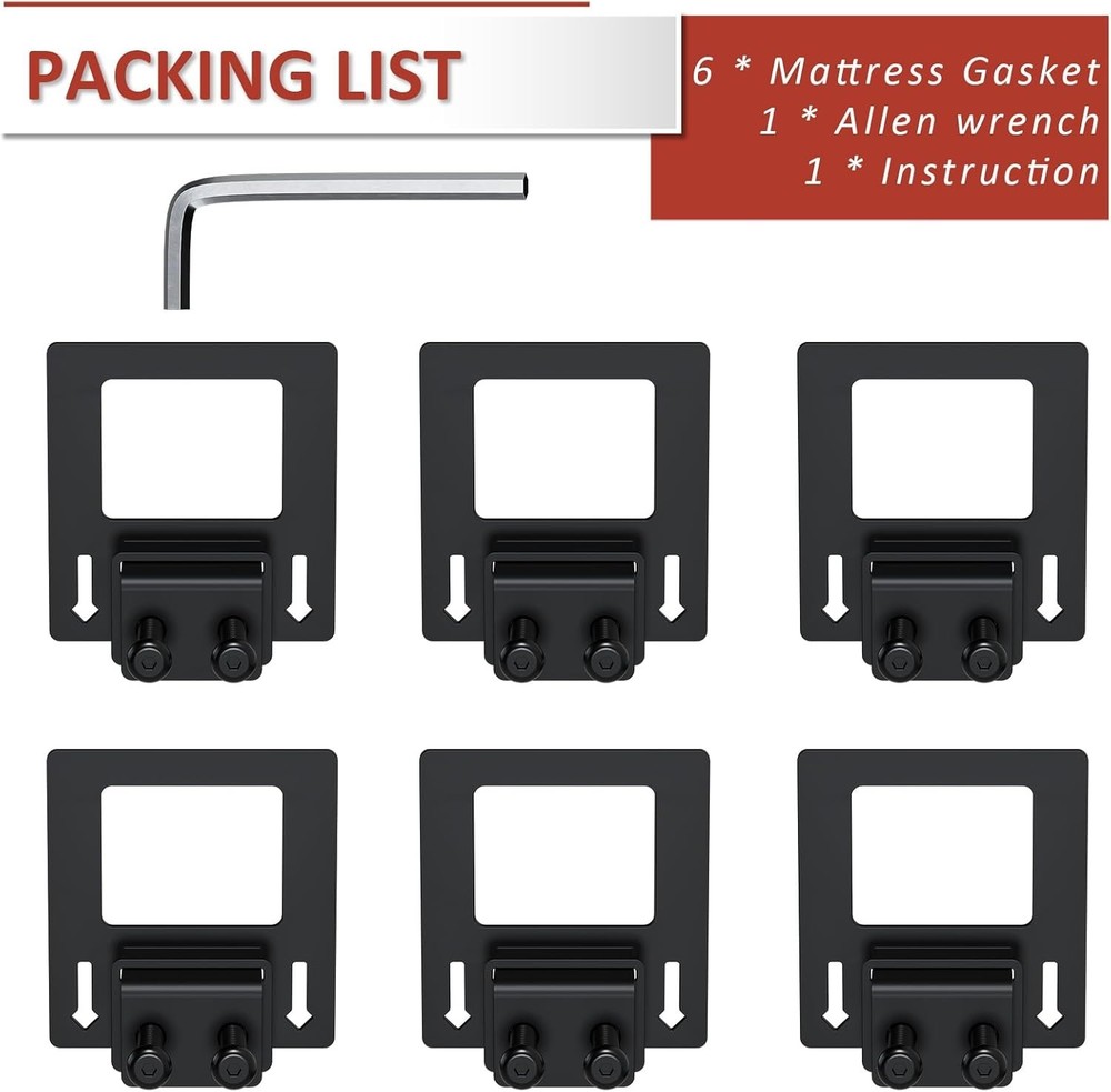Mattress Grippers Non Slip Heavy Duty Bed Frame Brackets 6 Pack Adjustable
