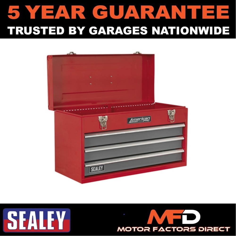 Sealey American PRO� Tool Chest 3 Drawer Red/Grey AP9243BB