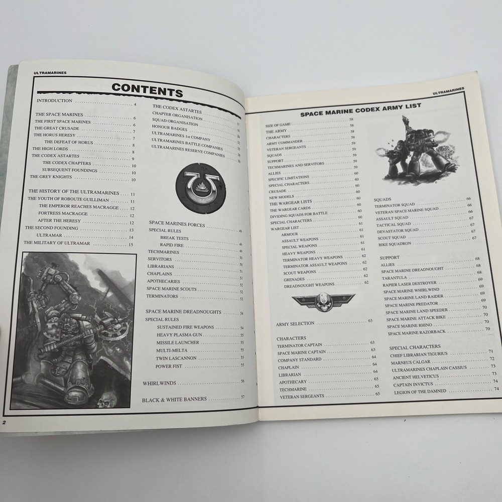 Warhammer 40K Codex Ultramarines 2nd Edition 1995 Games Workshop Softcover VG