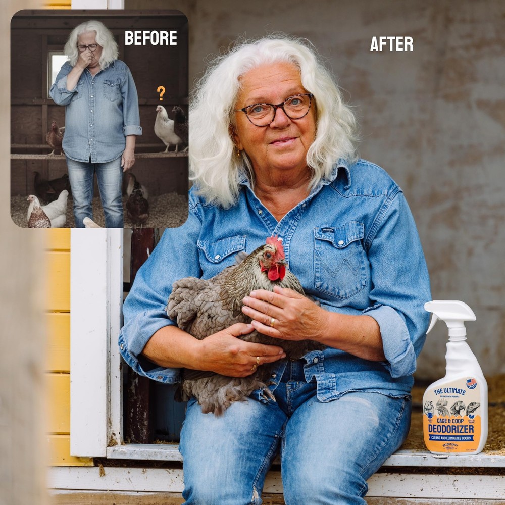 Chicken Coop Deodorizer & Cleaner Spray - 32 Oz, Unscented - Ammonia Control ...