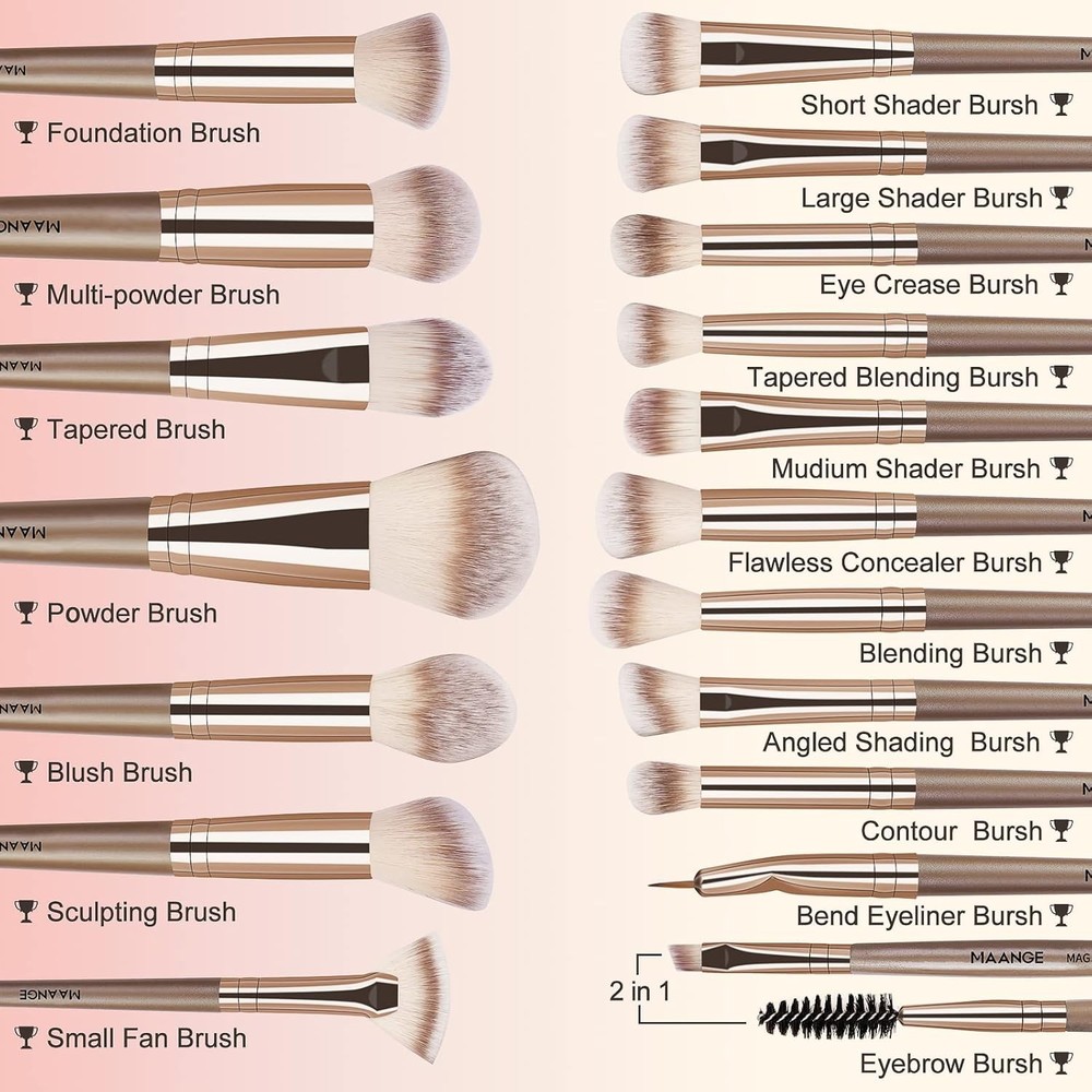 Make Up Brushes, 18 Pcs Premium Synthetic Makeup Brushes Set Soft Foundation