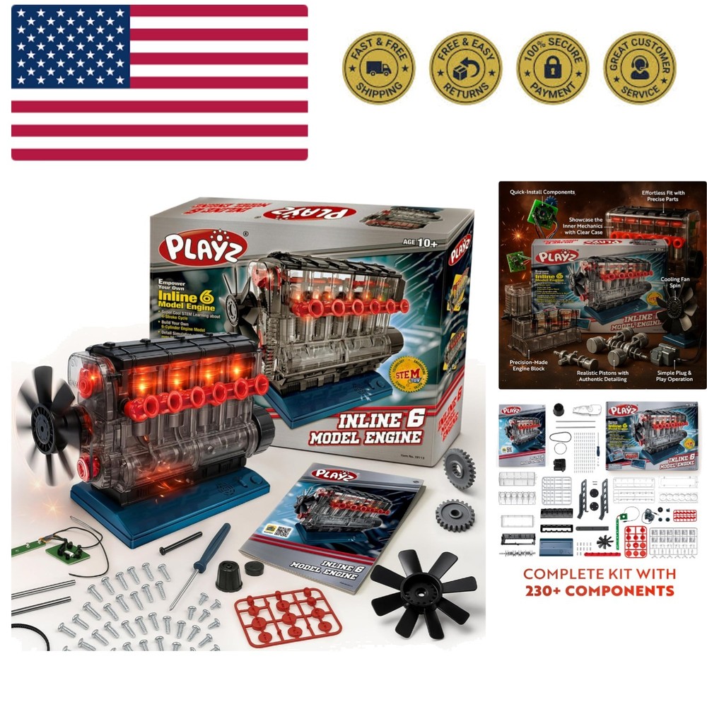 Inline 6 Engine Model Kit - Build Your Own STEM Inline 6 Small Engine That Ru...