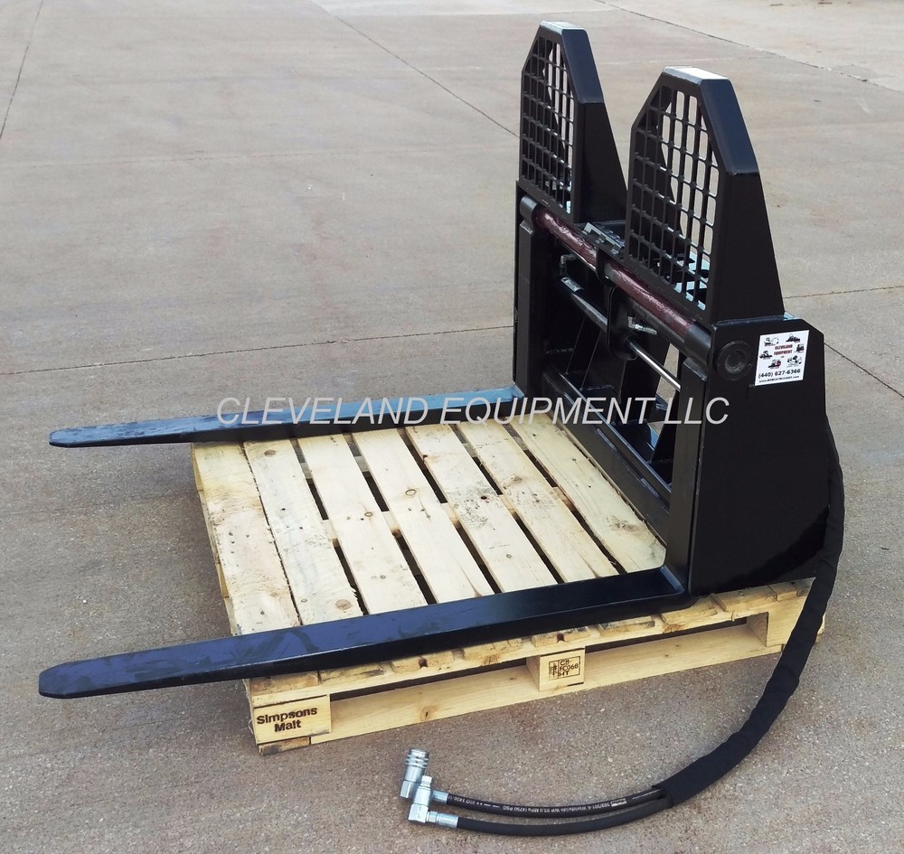 NEW 48" HYDRAULIC PALLET FORKS & FRAME ATTACHMENT John Deere Skid Steer Loader