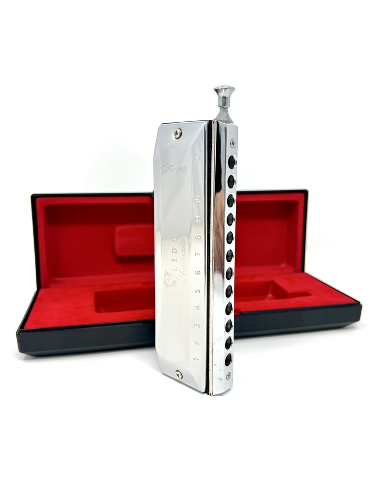 STAGG Model BJH-C48 12 Hole Slide Chromatic Harmonica in C major _ PreOwned