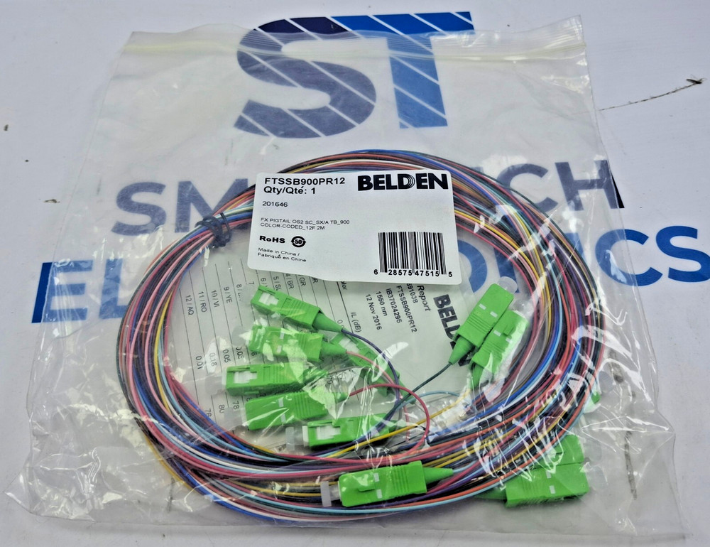 BELDEN FTSSB900PR12 FX Pigtail OS2 SC Color-Coded 12F 2M