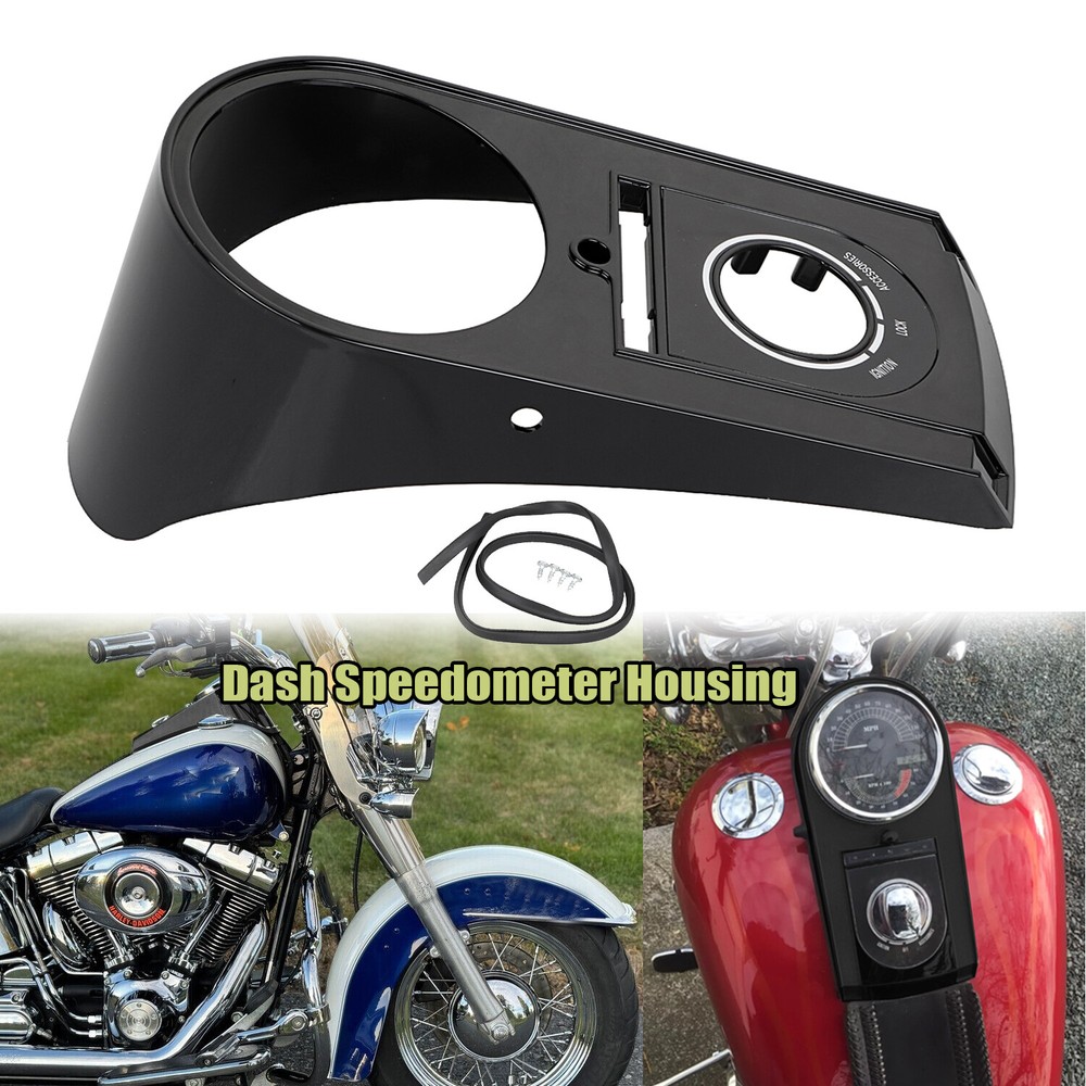 NEW Black Dash Speedometer Panel For Harley Heritage Softail Fat Boy Night Train