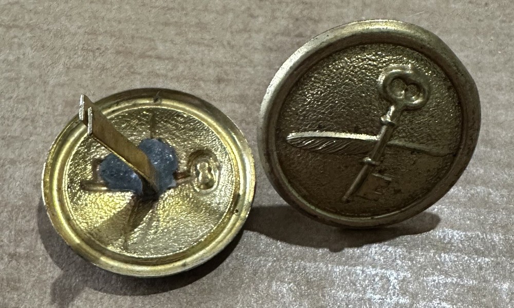 M1881 Dress Helmet Side Buttons - Quartermaster - Pair