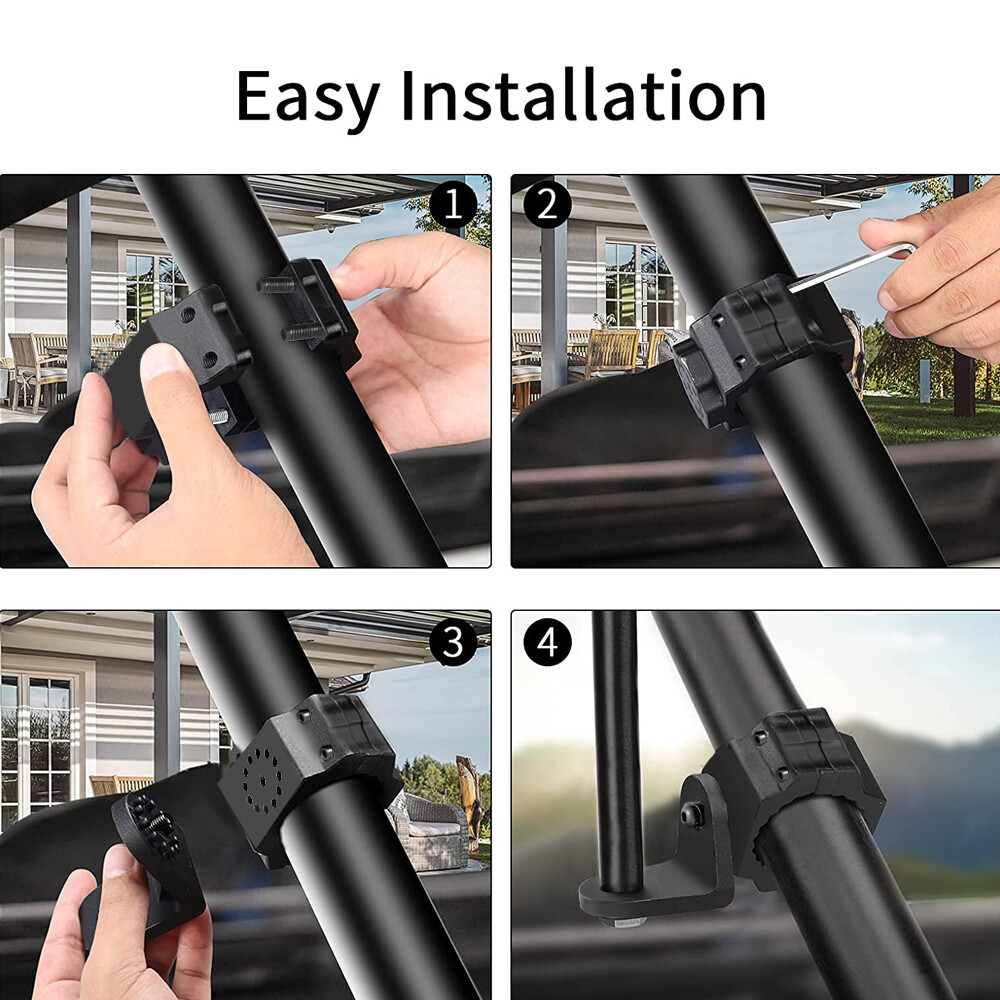 2X For Can-Am Maverick X3 Rear LED Flag Whip Antenna Reverse Light Mount Bracket