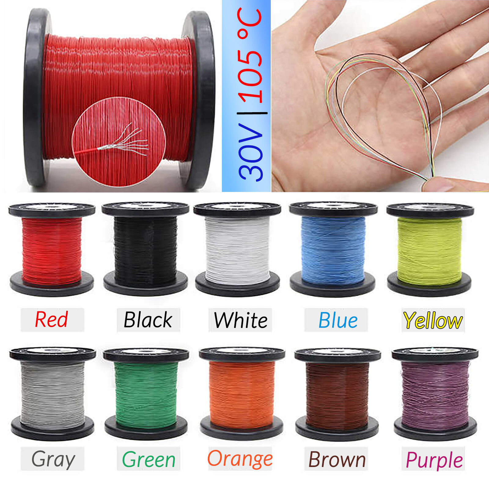 UL10064 ultra-fine wire Dia 0,0049-0.14 mm² electronic High Temp Hook Up Wire