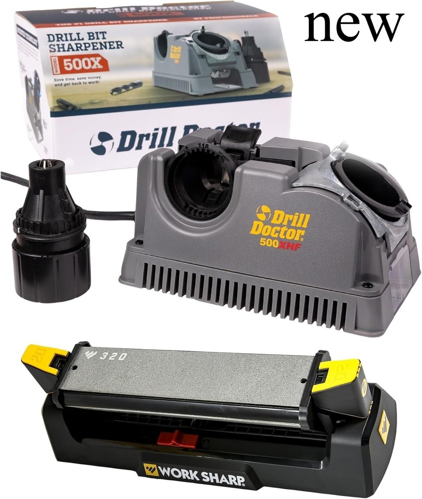 Drill Doctor Drill Bit Sharpener plus Work Sharp Benchstone Knife Sharpener