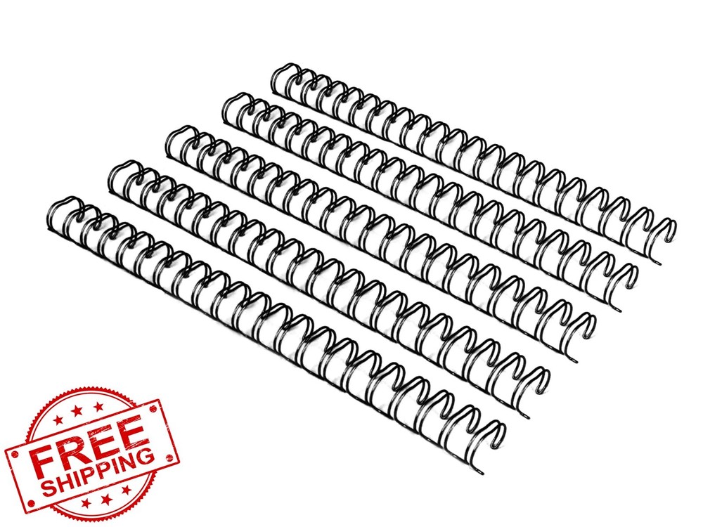 Rayson Wire Binding Spines 5/8" 2:1 Pitch Double Loop Black 50 Pack