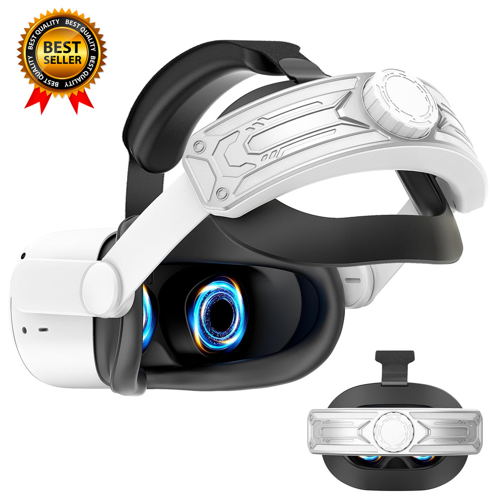 Head Strap for Meta Quest 2 VR Headset Elite Strap Adjustable Soft Cushion
