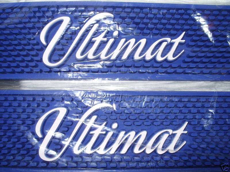 (2) ULTIMAT VODKA RUBBER BARWARE BAR RAIL GUTTER SPILL MAT  *NEW*